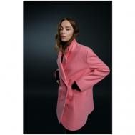 Пальто-пиджак   демисезонное, силуэт прямой, средней длины, размер XS, розовый ZNWR