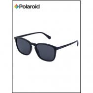 Солнцезащитные очки , квадратные, поляризационные, с защитой от УФ, черный Polaroid