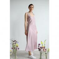 Платье-комбинация , в бельевом стиле, полуприлегающее, миди, размер 40, розовый NA LUBVI