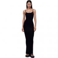 Платье-комбинация , прилегающее, макси, размер M/L, черный IRNBY