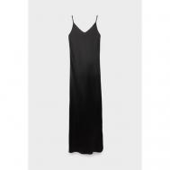 Платье-комбинация , в бельевом стиле, прилегающее, миди, размер 42, черный ANDREA YA'AQOV