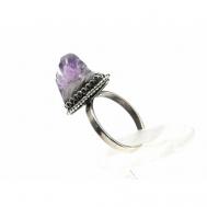 Кольцо, бижутерный сплав, чароит, размер 19, фиолетовый Кольцо из аметиста щетка 10*16мм, размер 16