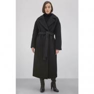 Пальто-халат   демисезонное, демисезон/зима, силуэт полуприлегающий, средней длины, размер S, черный I Am Studio