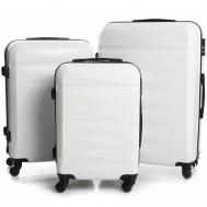 Комплект чемоданов , ABS-пластик, водонепроницаемый, жесткое дно, 94 л, размер L, белый Feybaul