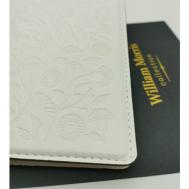 Обложка для паспорта , натуральная кожа, подарочная упаковка, белый William Morris