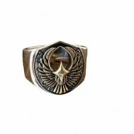Кольцо, размер 18, серебряный, золотой caanbox