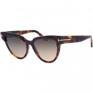 Солнцезащитные очки , кошачий глаз, оправа: пластик, с защитой от УФ, для женщин, коричневый Tom Ford