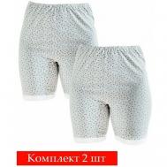 Комплект трусов  панталоны , завышенная посадка, размер 56, белый, 2 шт. Русский стиль