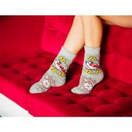 Носки , размер 35-37, серый, розовый, черный, желтый, красный Бабушкины носки