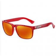Солнцезащитные очки , прямоугольные, складные, ударопрочные, с защитой от УФ, устойчивые к появлению царапин, красный FILINN