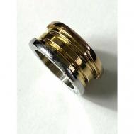 Кольцо , бижутерный сплав, гравировка, размер 16, золотой, серебряный Florento