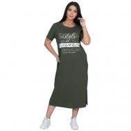 Платье , размер 58, зеленый ИСА-Текс