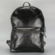 Рюкзак , натуральная кожа, отделение для ноутбука, внутренний карман, черный Mantica