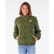 куртка  , демисезон/зима, силуэт свободный, внутренний карман, карманы, стеганая, размер L, зеленый Rip Curl