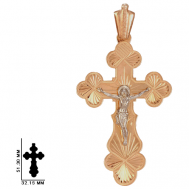 Крестик из комбинированного золота 585 пробы Аймила