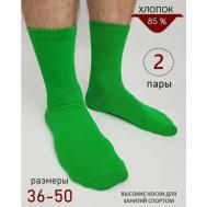 Носки  унисекс , 2 пары, размер 37-39, зеленый Biz-one