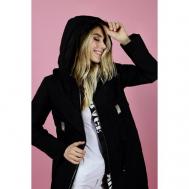 куртка , демисезон/зима, удлиненная, силуэт прямой, водонепроницаемая, размер L, черный Piccante Style