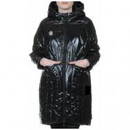 куртка  демисезонная, средней длины, силуэт свободный, водонепроницаемая, ветрозащитная, размер 46/48, черный Нет бренда