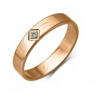 Кольцо обручальное PLATINA, красное золото, 585 проба, бриллиант, размер 16.5 PLATINA Jewelry