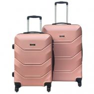 Комплект чемоданов , 2 шт., 82 л, размер S/M, розовый, черный BAGS-ART