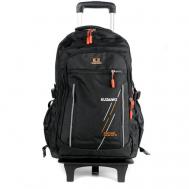 Чемодан-рюкзак , полиэстер, светоотражающие элементы, 50 л, размер M+, черный Green Bag