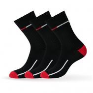 Мужские носки , 3 пары, 3 уп., высокие, размер 45-47, черный OMSA