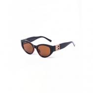 Солнцезащитные очки , кошачий глаз, оправа: пластик, с защитой от УФ, для женщин, коричневый ezstore