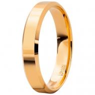 Кольцо обручальное , красное золото, 585 проба, размер 17.5 Юверос