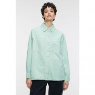 Блуза  , повседневный стиль, оверсайз, длинный рукав, манжеты, размер L/XL, зеленый BEFREE