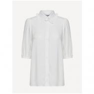 Рубашка  , повседневный стиль, укороченный рукав, однотонная, размер M, белый FRANSA