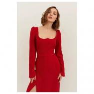 Платье-футляр , вискоза, прилегающее, миди, размер M, бордовый RIMARKA