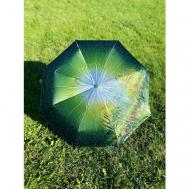 Смарт-зонт , полуавтомат, 3 сложения, купол 105 см., 8 спиц, чехол в комплекте, для женщин, зеленый GALAXY OF UMBRELLAS