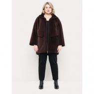 Куртка , искусственный мех, средней длины, силуэт прямой, размер 44, коричневый Alef