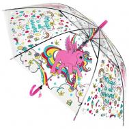 Зонт-трость , бесцветный, розовый Играем вместе