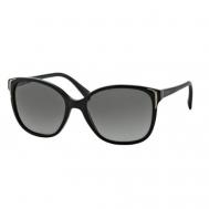Солнцезащитные очки , бабочка, оправа: пластик, градиентные, с защитой от УФ, для женщин, черный Prada