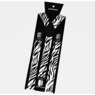 Подтяжки текстиль, металл, длина 63 см., черный, белый Ma.brand