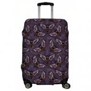 Чехол для чемодана , размер S, черный, фиолетовый LeJoy