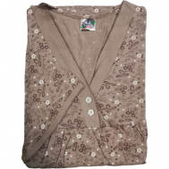 Сорочка  удлиненная, короткий рукав, трикотажная, размер 54-56, коричневый Sebo,Узбекистан