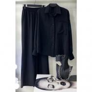 Костюм , рубашка и брюки, размер 42-44, черный AMORE