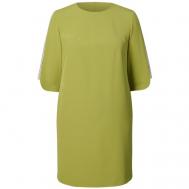 Платье , креп, повседневное, прямой силуэт, мини, размер 44, зеленый MILA