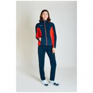 Костюм , олимпийка и брюки, силуэт полуприлегающий, капюшон, размер M, синий, красный Forward