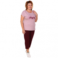 Костюм , футболка и брюки, размер 52, розовый IvCapriz