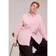 Рубашка  , классический стиль, длинный рукав, размер 60, розовый Lessismore