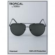 Солнцезащитные очки , авиаторы, оправа: металл, с защитой от УФ, поляризационные, для мужчин, черный TROPICAL