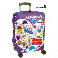Чехол для чемодана  8003_S, размер S, фиолетовый, синий Vip Collection