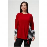 Блуза  , повседневный стиль, размер 52, красный OLSI