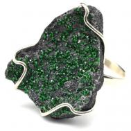 Кольцо , бижутерный сплав, размер 18, зеленый Радуга Камня