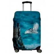Чехол для чемодана , размер M, серый, синий LeJoy