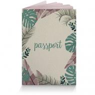 Обложка для паспорта , розовый, бежевый Only upprint