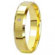 Кольцо обручальное , желтое золото, 585 проба, бриллиант, размер 19 Юверос